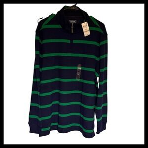 NWT Club Room Men's Long Sleeve Quarter Zip Pullover Navy XXL